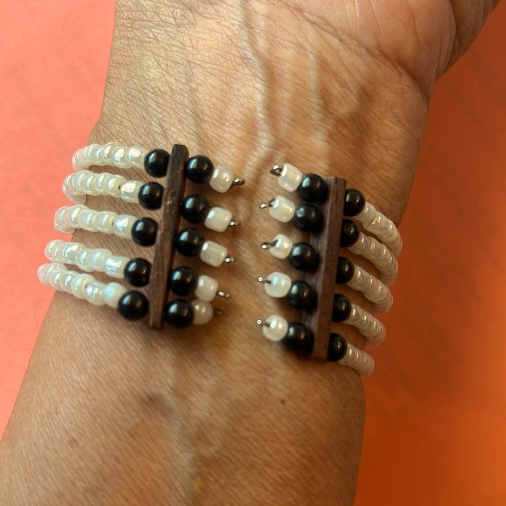 Bohemian Style Beaded Collar & Cuff Bracelet - image 7